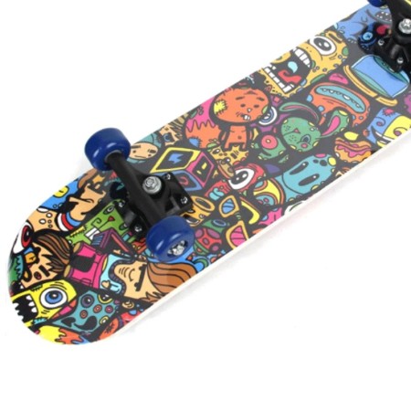 Skateboard rotelle bambini 45x13cm fantasia colorato skate legno ragazzi sport