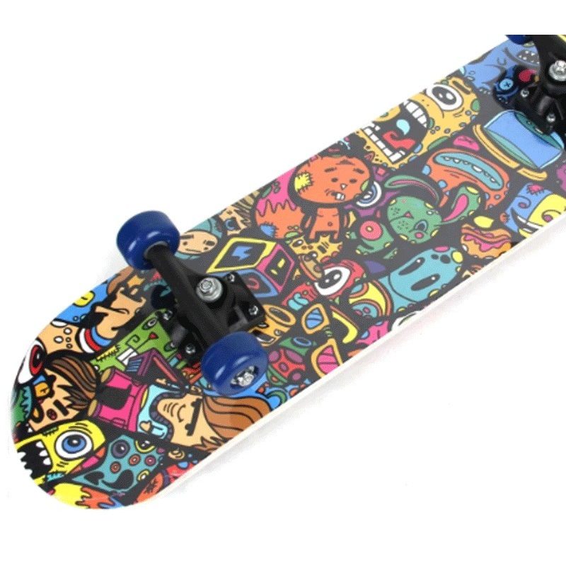 Hongu Skateboard rotelle bambini 45x13cm fantasia colorato skate le...