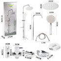 Kit doccia moderno soffione rotondo 20 cm con doccetta asta bagno portasapone