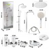 DRIWEI Kit doccia moderno soffione rotondo 20 cm con doccetta asta ...