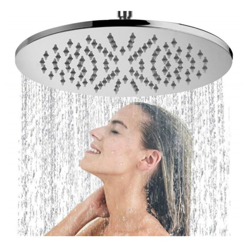 DRIWEI Kit doccia moderno soffione rotondo 20 cm con doccetta asta ...