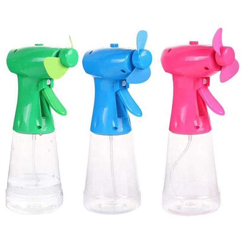 Hongu 2X MINI VENTILATORE NEBULIZZATORE SPRAY ACQUA BATTERIA PORTAT...