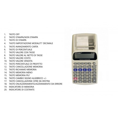 Calcolatrice stampa scontrini non fiscale ufficio negozio azienda 12 cifre casa