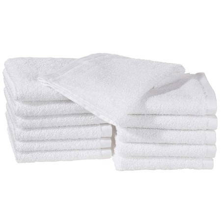 Set 12 pezzi Asciugamano da bagno bianco OSPITE 100% cotone 29x29 cm piccoli