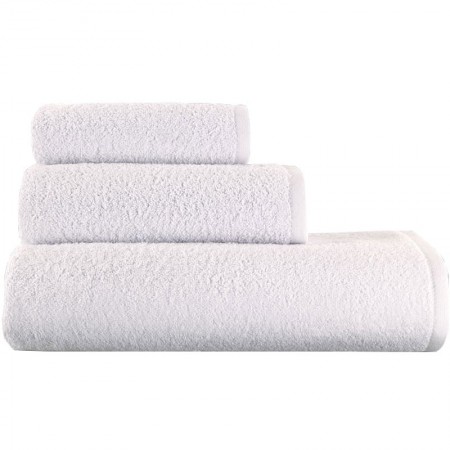 Set 12 pezzi  Asciugamani bagno bianco OSPITE 100% cotone 75x35 cm viso albergo