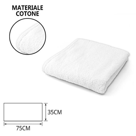 Set 12 pezzi  Asciugamani bagno bianco OSPITE 100% cotone 75x35 cm viso albergo