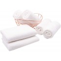 Set 12 pezzi  Asciugamani bagno bianco OSPITE 100% cotone 75x35 cm viso albergo