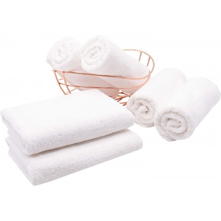 Set 12 pezzi  Asciugamani bagno bianco OSPITE 100% cotone 75x35 cm viso albergo