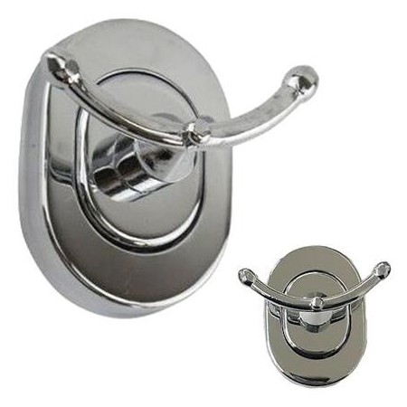 2x Gancio doppio per accappatoio asciugamani fissaggio parete appenditutto bagno