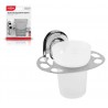 WeHome BICCHIERE CON SUPPORTO PARETE BAGNO MURO ACCIAIO PORTA SPAZZ...