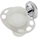BICCHIERE CON SUPPORTO PARETE BAGNO MURO ACCIAIO PORTA SPAZZOLINI DENTIFRICIO