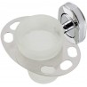 WeHome BICCHIERE CON SUPPORTO PARETE BAGNO MURO ACCIAIO PORTA SPAZZ...