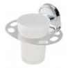 WeHome BICCHIERE CON SUPPORTO PARETE BAGNO MURO ACCIAIO PORTA SPAZZ...