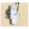 WeHome BICCHIERE CON SUPPORTO PARETE BAGNO MURO ACCIAIO PORTA SPAZZ...