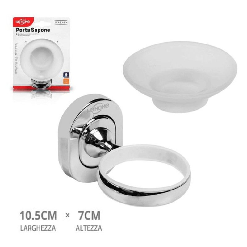 WeHome Accessori per Bagno porta sapone vetro piattino saponetta wc...