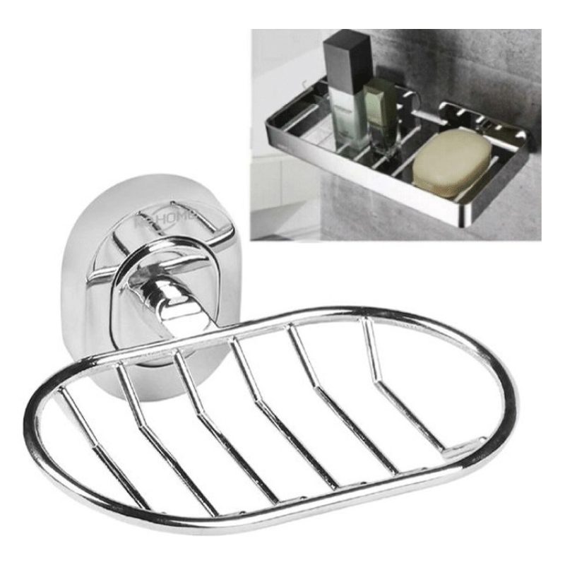 WeHome PORTA SAPONE MURO SOSPESO SAPONETTA OGGETTI ACCIAIO BAGNO AR...