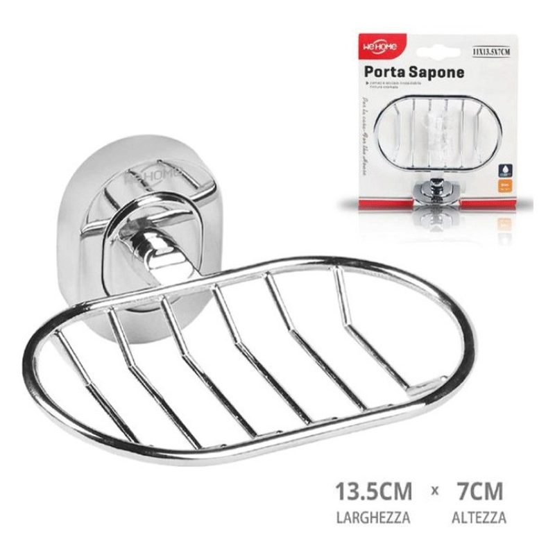 WeHome PORTA SAPONE MURO SOSPESO SAPONETTA OGGETTI ACCIAIO BAGNO AR...