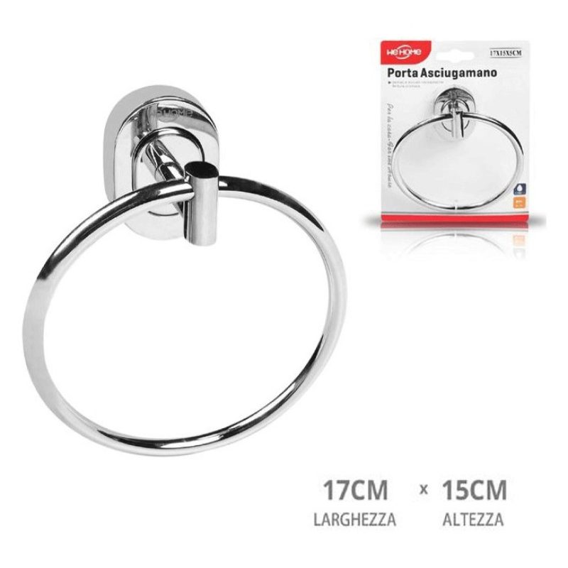 WeHome Porta asciugamano ad anello da muro in acciaio fissaggio a p...