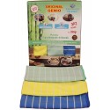 Kit 3 panni spugna fibra naturale di bamboo multiuso da asciutto e bagnato 40 cm