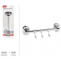 Porta Utensili da Cucina in Acciaio Inox Barra Porta Mestoli con 3 ganci appendi