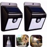 2x Lampada solare esterno interno giardino faretto fotovoltaico sensore LED faro