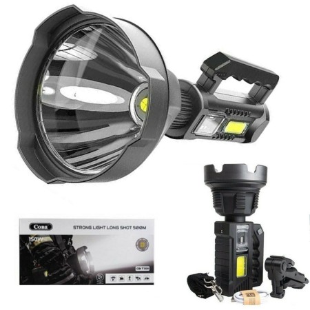 TORCIA PORTATILE LUCE RICARICABILE ESTERNI 150W 500M CAMPEGGIO ESCURSIONISMO