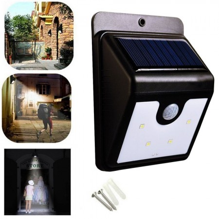 2x Lampada solare esterno interno giardino faretto fotovoltaico sensore LED faro