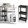 Gicos Scaffale multiuso in plastica nero 35x22x70cm 3 ripiani inter...