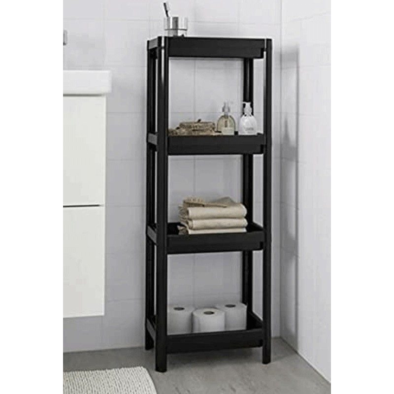 Gicos Scaffale multiuso in plastica nero 35x22x70cm 3 ripiani inter...