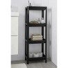 Gicos Scaffale multiuso in plastica nero 35x22x70cm 3 ripiani inter...