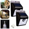 2x Lampada solare esterno interno giardino faretto fotovoltaico sensore LED faro