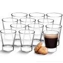 12 pz BICCHIERI TAZZINE PER CAFFÈ ESPRESSO IN VETRO TRASPARENTE 75ml Ginseng