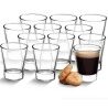 12 pz BICCHIERI TAZZINE PER CAFFÈ ESPRESSO IN VETRO TRASPARENTE 75m...