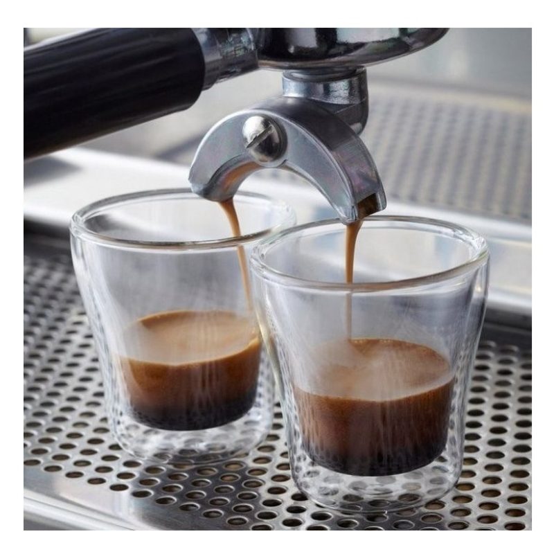 12 pz BICCHIERI TAZZINE PER CAFFÈ ESPRESSO IN VETRO TRASPARENTE 75m...