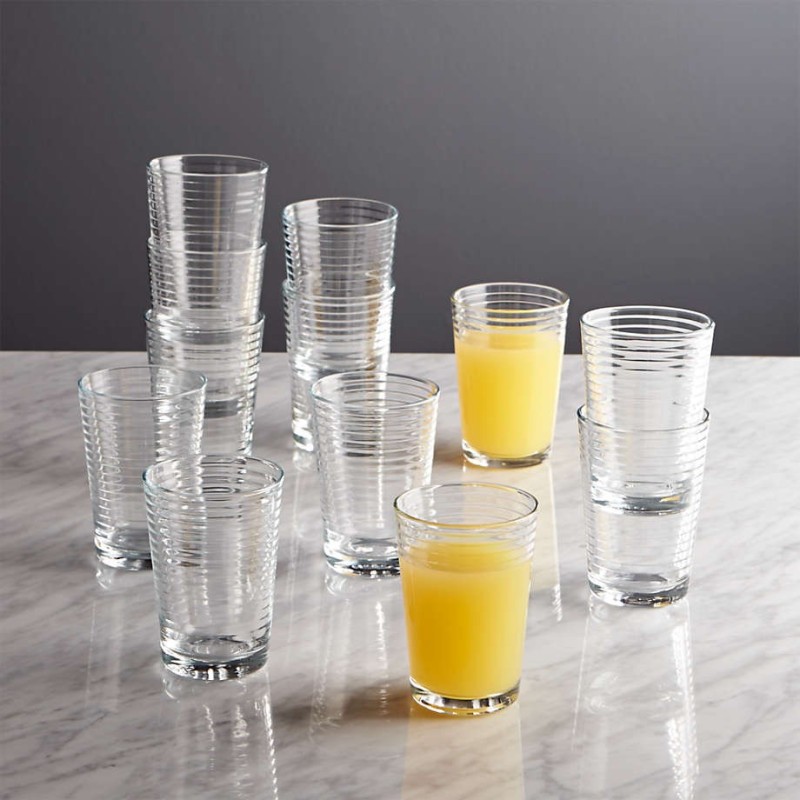 Hongu Set di 12 Bicchieri Acqua 215ml in Vetro Trasparente Bar Casa...