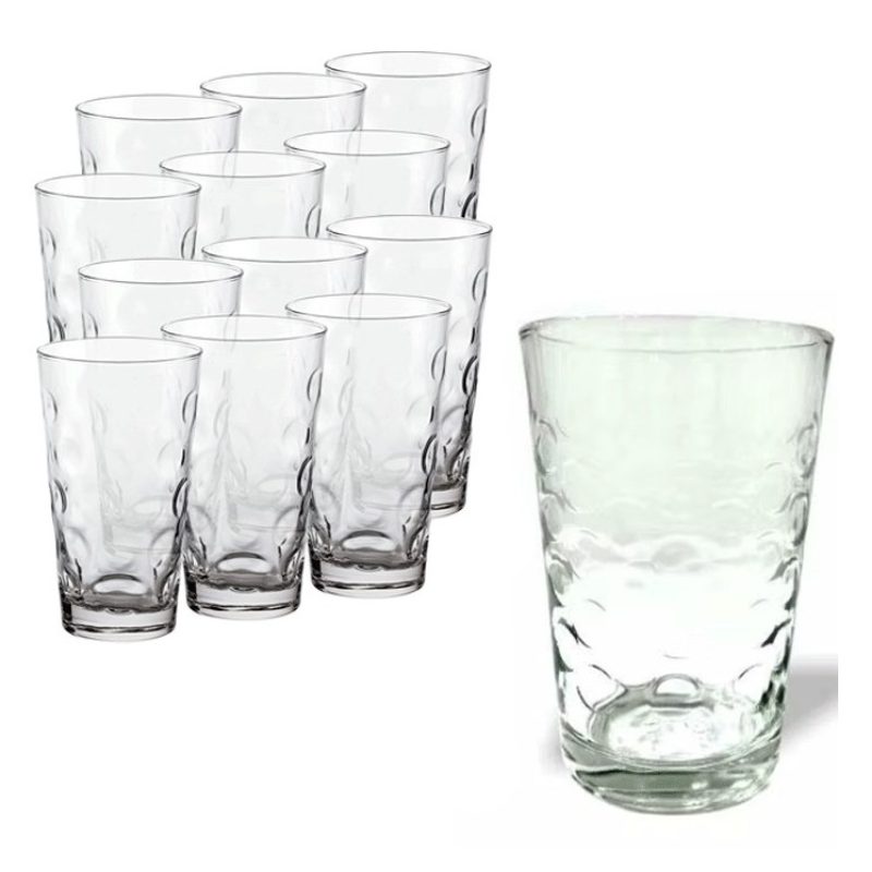 Hongu Set di 12 Bicchieri Acqua 200ml in Vetro Trasparente Bar Casa...