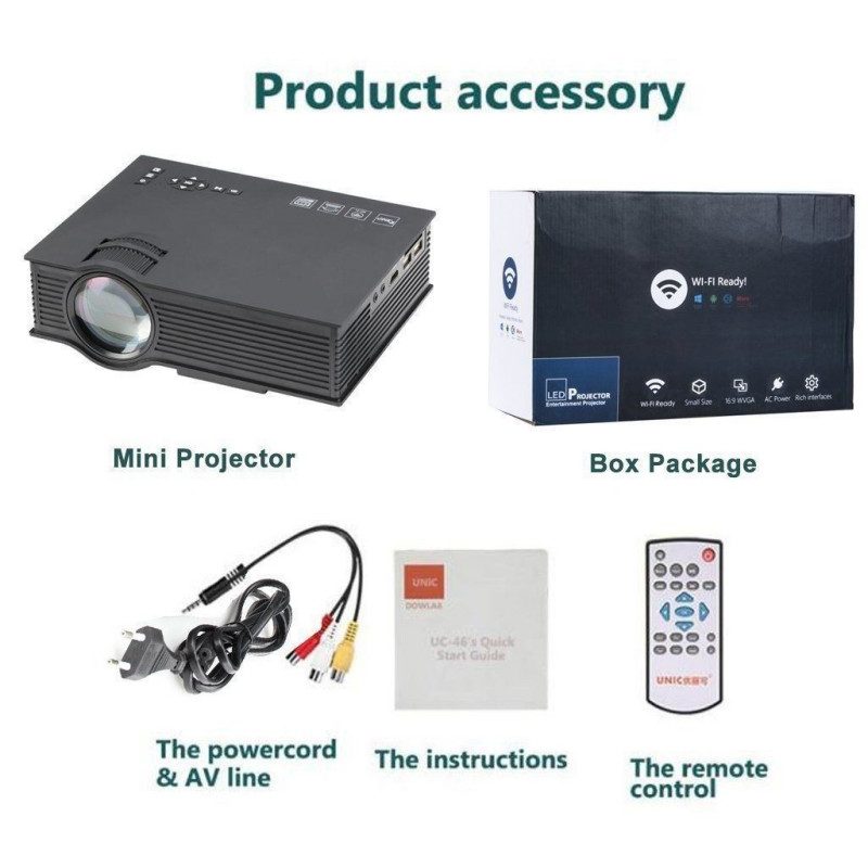 Proiettore video WI FI LED 1080P HD HDMI USB casa ufficio film cinema multimedia