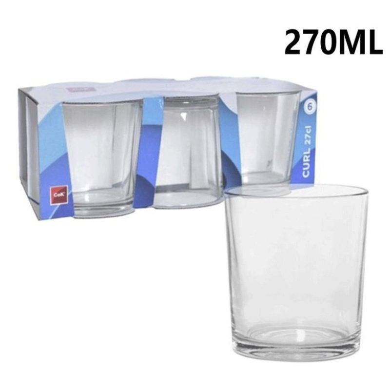 Hongu SET 12 BICCHIERI IN VETRO DA ACQUA VINO COCKTAIL 27 CL CASA R...