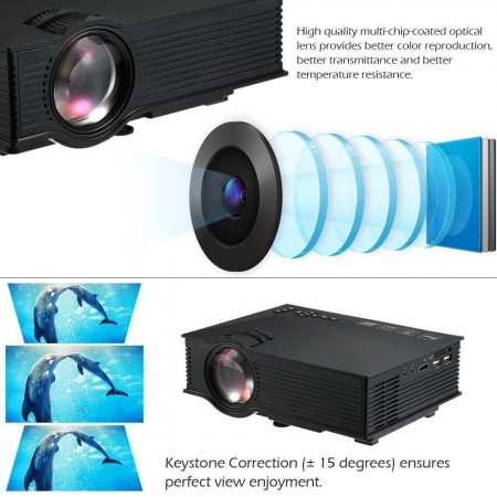 Proiettore video WI FI LED 1080P HD HDMI USB casa ufficio film cinema multimedia