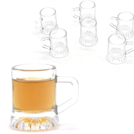 SET 12 BICCHIERI PER BIRRA IN VETRO BOCCALI DA 22 ML BOCCALE LIQUORI NUOVO BAR