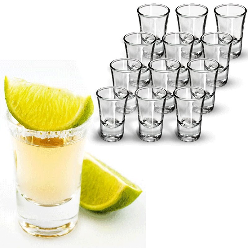 12 Bicchierini Vetro Da Liquore Bicchieri Amaro Bar Feste Party Rum Cicchetti 34ml