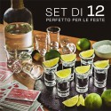 12 Bicchierini Vetro Da Liquore Bicchieri Amaro Bar Feste Party Rum Cicchetti 34ml