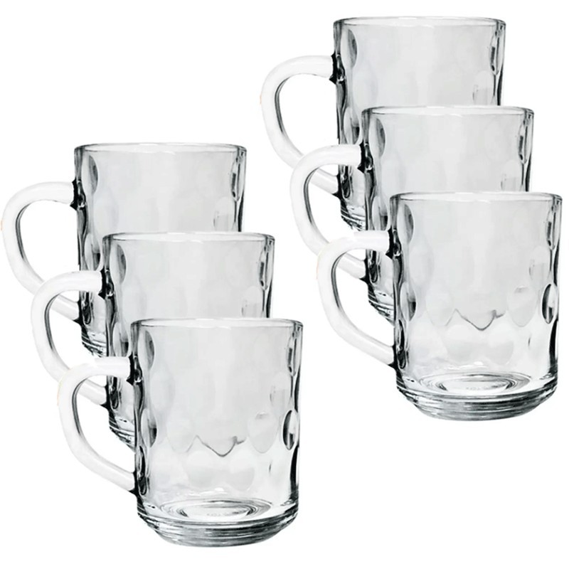 Hongu SET 6 Tazze da colazione per caffè cappuccino tè latte vetro ...