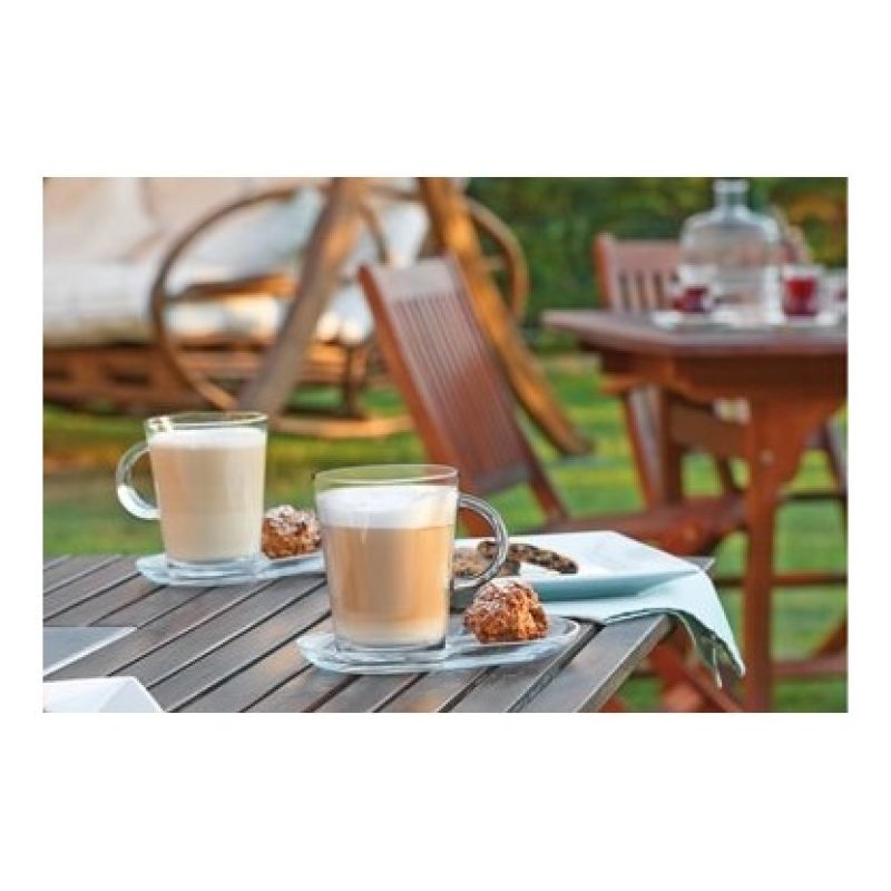 Hongu SET 6 Tazze da colazione per caffè cappuccino tè latte vetro ...