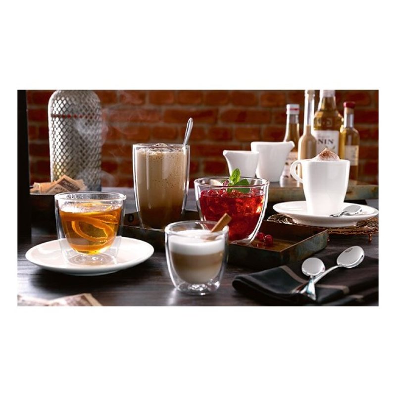 Hongu SET 6 Tazze da colazione per caffè cappuccino tè latte vetro ...