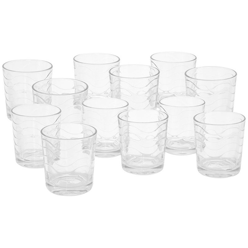 Hongu SET 12 BICCHIERI IN VETRO DA ACQUA VINO COCKTAIL 27 CL CASA R...