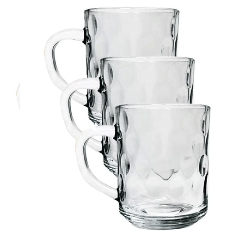 Hongu SET 3 Tazze da colazione per caffè cappuccino tè latte vetro ...