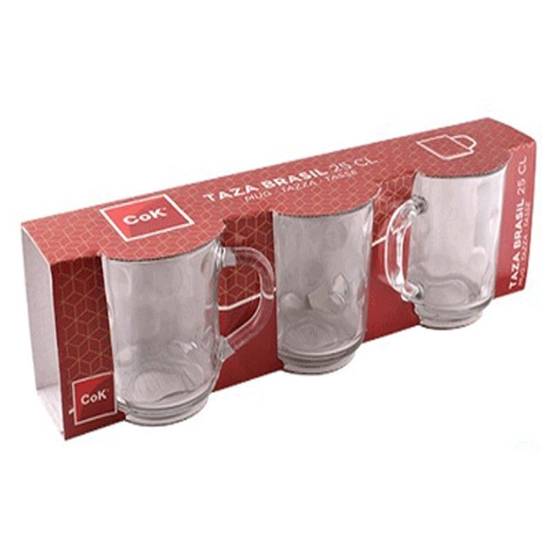 Hongu SET 3 Tazze da colazione per caffè cappuccino tè latte vetro ...