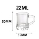 SET 6 BICCHIERI PER BIRRA IN VETRO BOCCALI DA 22 ML BOCCALE LIQUORI NUOVO BAR
