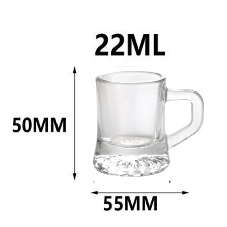 SET 6 BICCHIERI PER BIRRA IN VETRO BOCCALI DA 22 ML BOCCALE LIQUORI NUOVO BAR